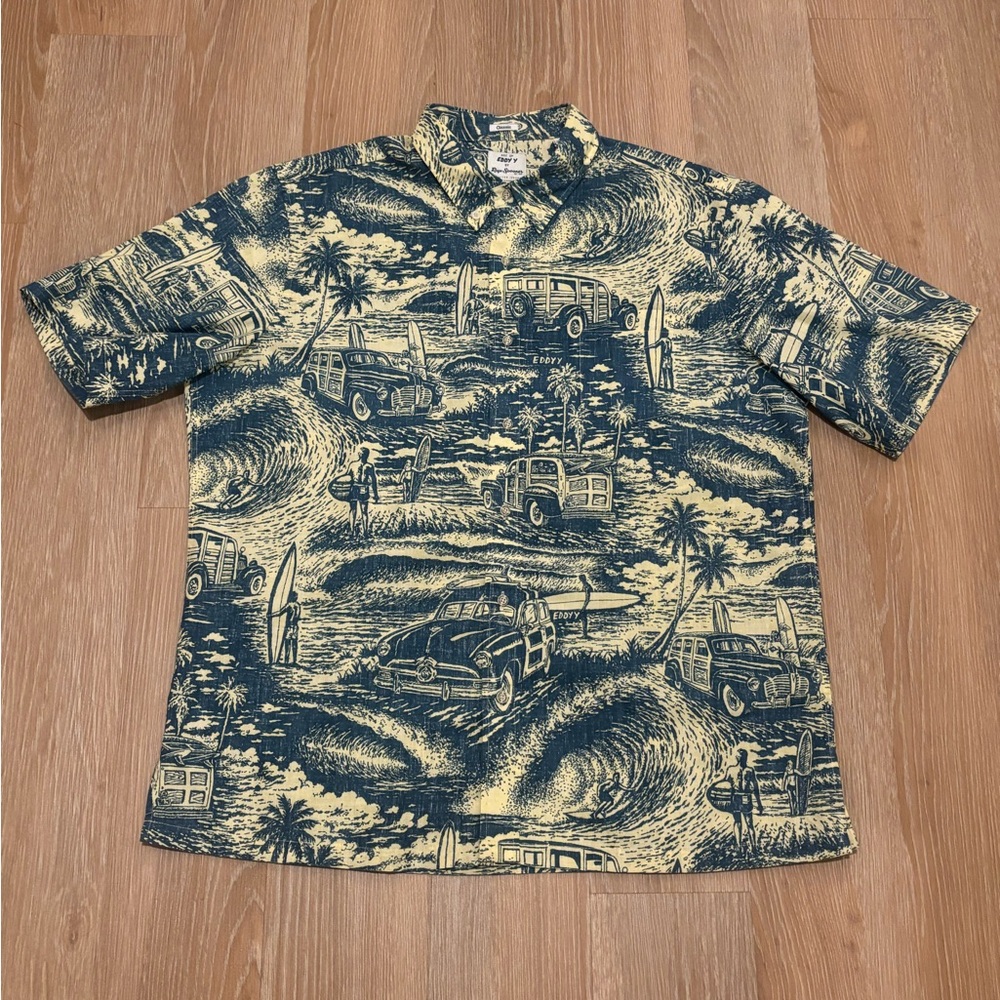 Men’s Art Of Eddy Y  Reyn Spooner Woodies And Waves Limited Issue Size XL